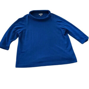 Pure Collection Cashmere Royal Blue Rollover Turtle neck with roll sleeve sz 20